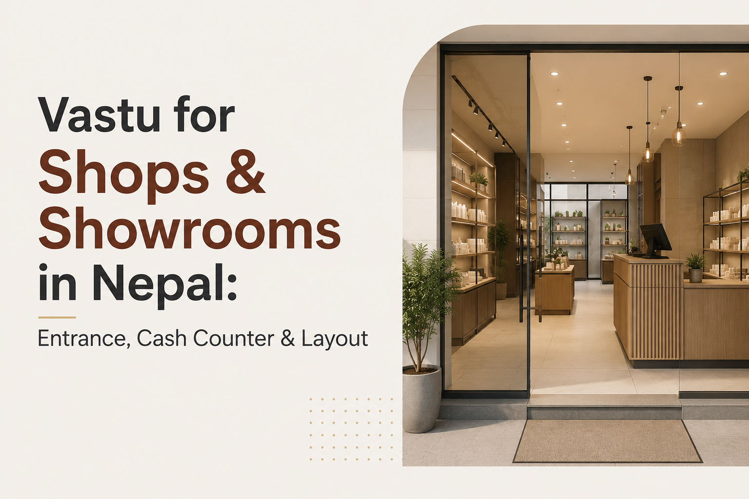 नेपालमा पसल र शोरूमको वास्तु: प्रवेश, क्यास काउन्टर र लेआउट
